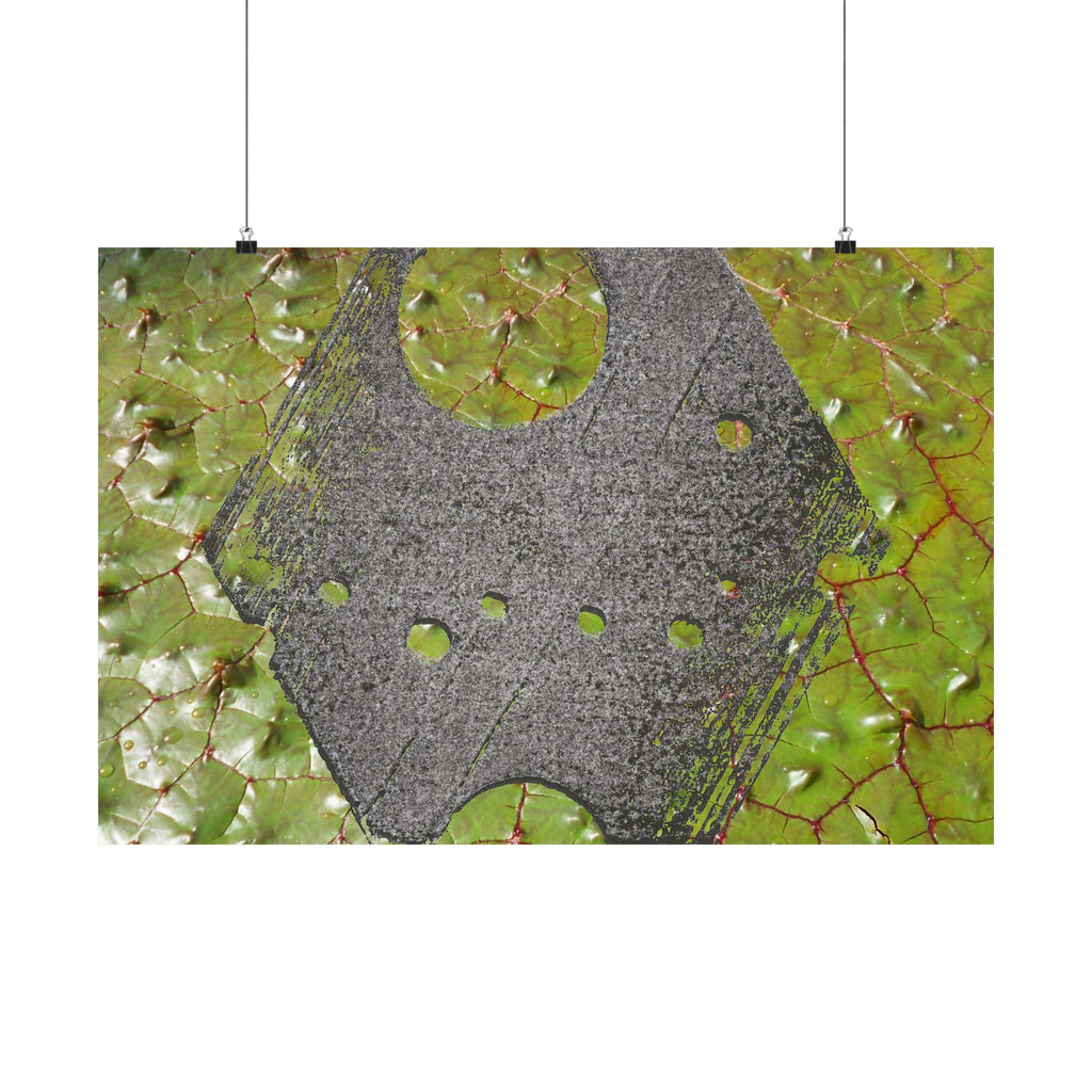 Abstracte geometrische bladstructuur matte poster | Horizontale wanddecoratie 