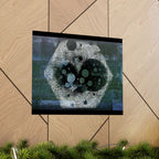 Abstract Hexagon Galaxy Matte Poster — Blue Green Modern Wall Art
