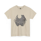 Hexagon Circles Graphic Tee — Digital Manual Print Art