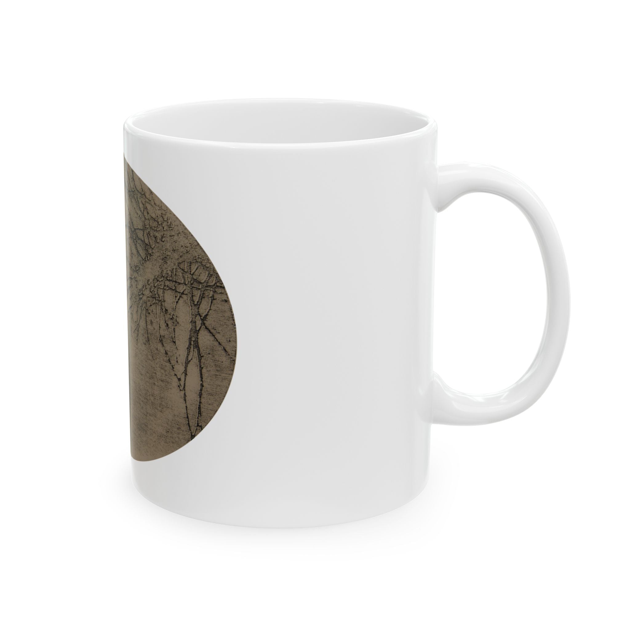 Rustieke keramische mok met boomsilhouet — Vintage sepia natuur koffiekopje - nr. 36