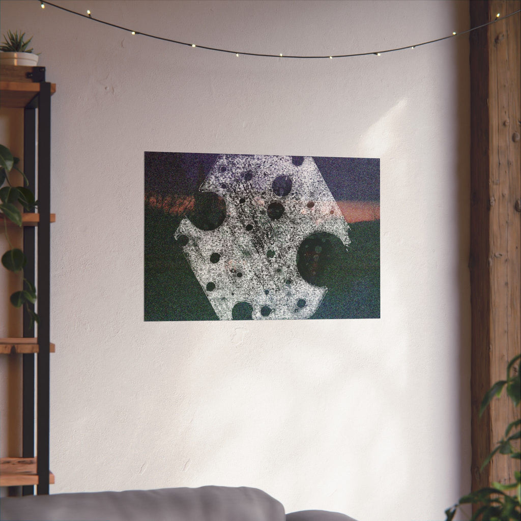 Abstract Moon Crater Matte Horizontal Poster — Surreal Celestial Art Print
