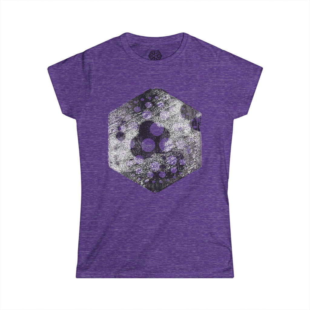 Hexagon Cosmic Dots Women's Tee — Vintage Space Geometry Graphic