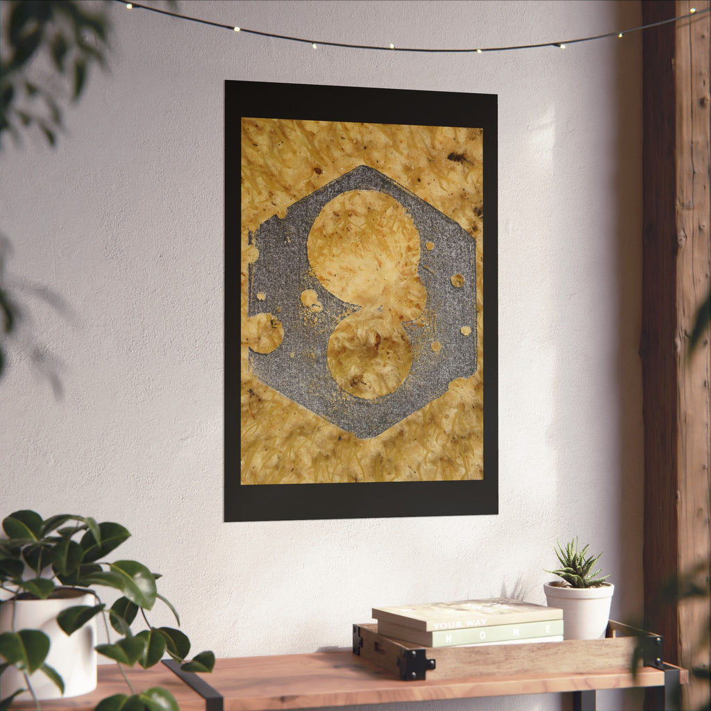 Industrial Metal Plate on Plywood Poster | Matte Vertical Poster