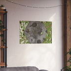Botanical Hex Abstract Matte Poster — Green Leaf Texture Horizontal Wall Art