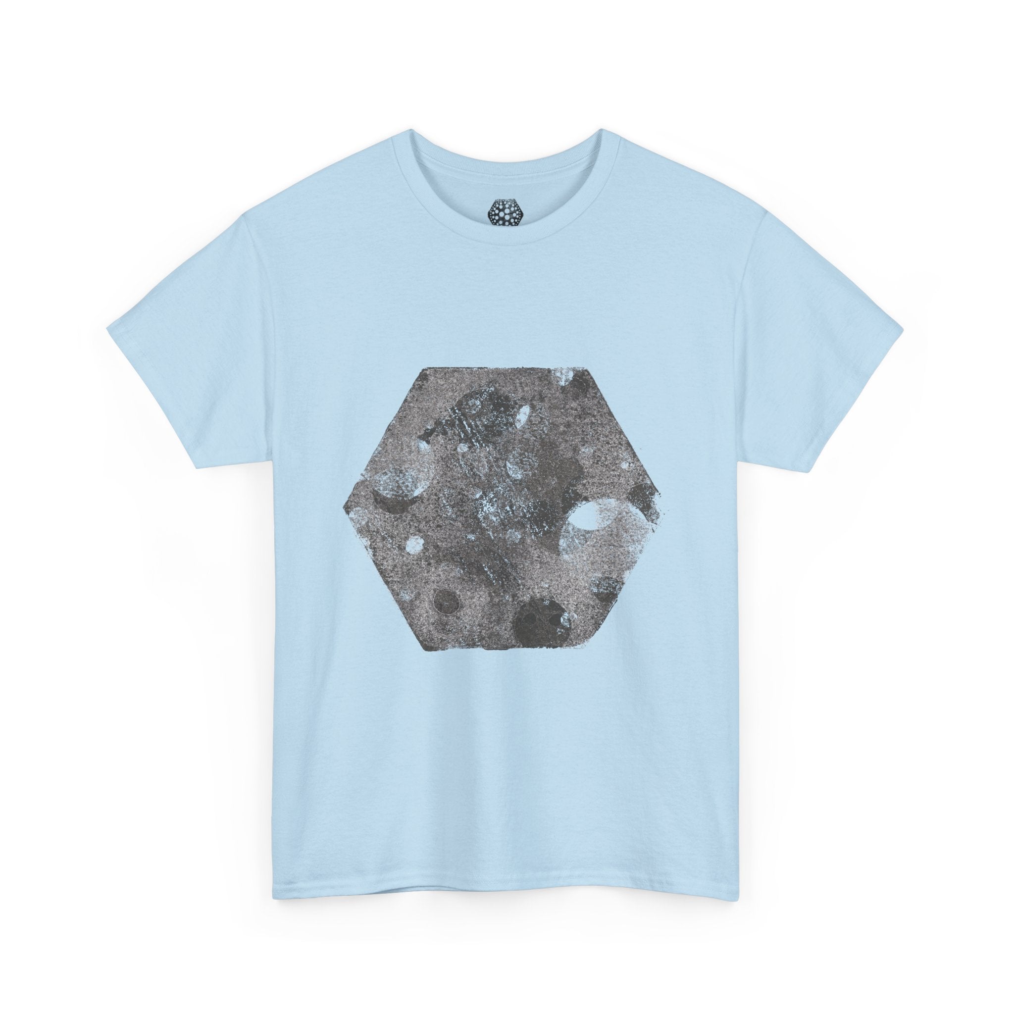 Hexagon Circles Graphic Tee — Digital Manual Print Art