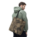 Vintage Hexagon Pattern Tote Bag – Sepia Geometric All-Over Print