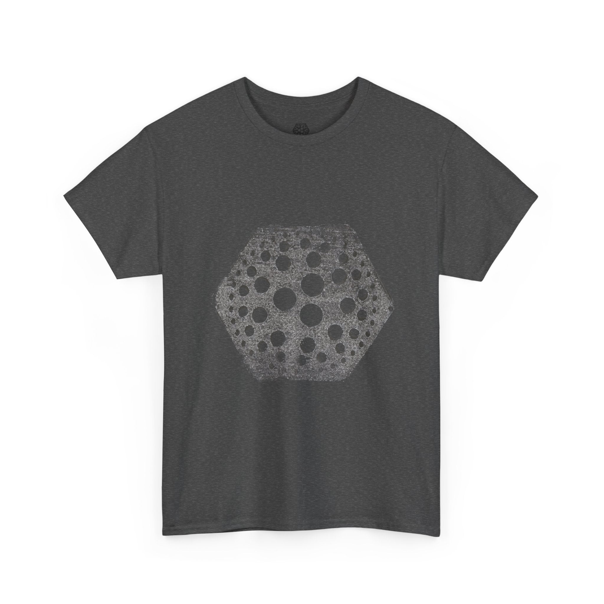 Hexagon Circles Graphic Tee — Digital Manual Print Art