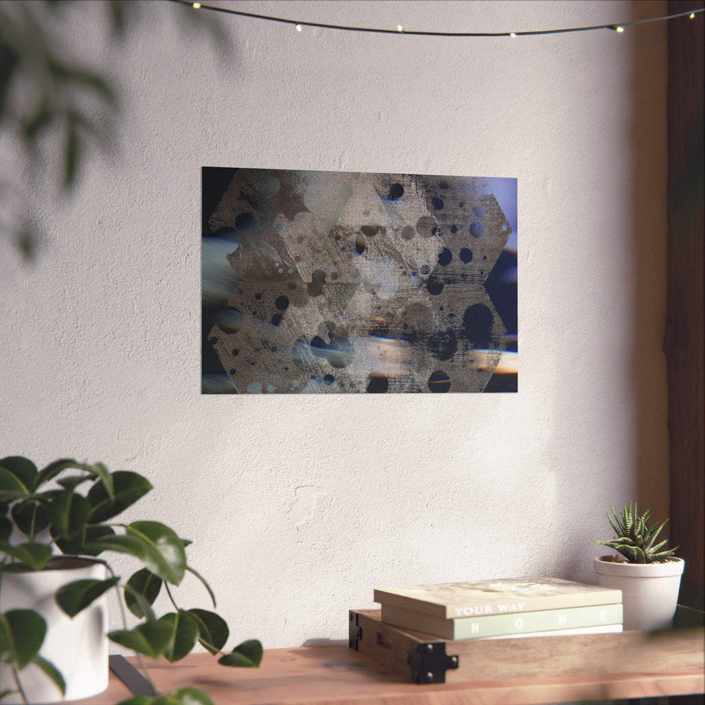 Abstracte zeshoekige matte poster — Moderne geometrische kunstprint 