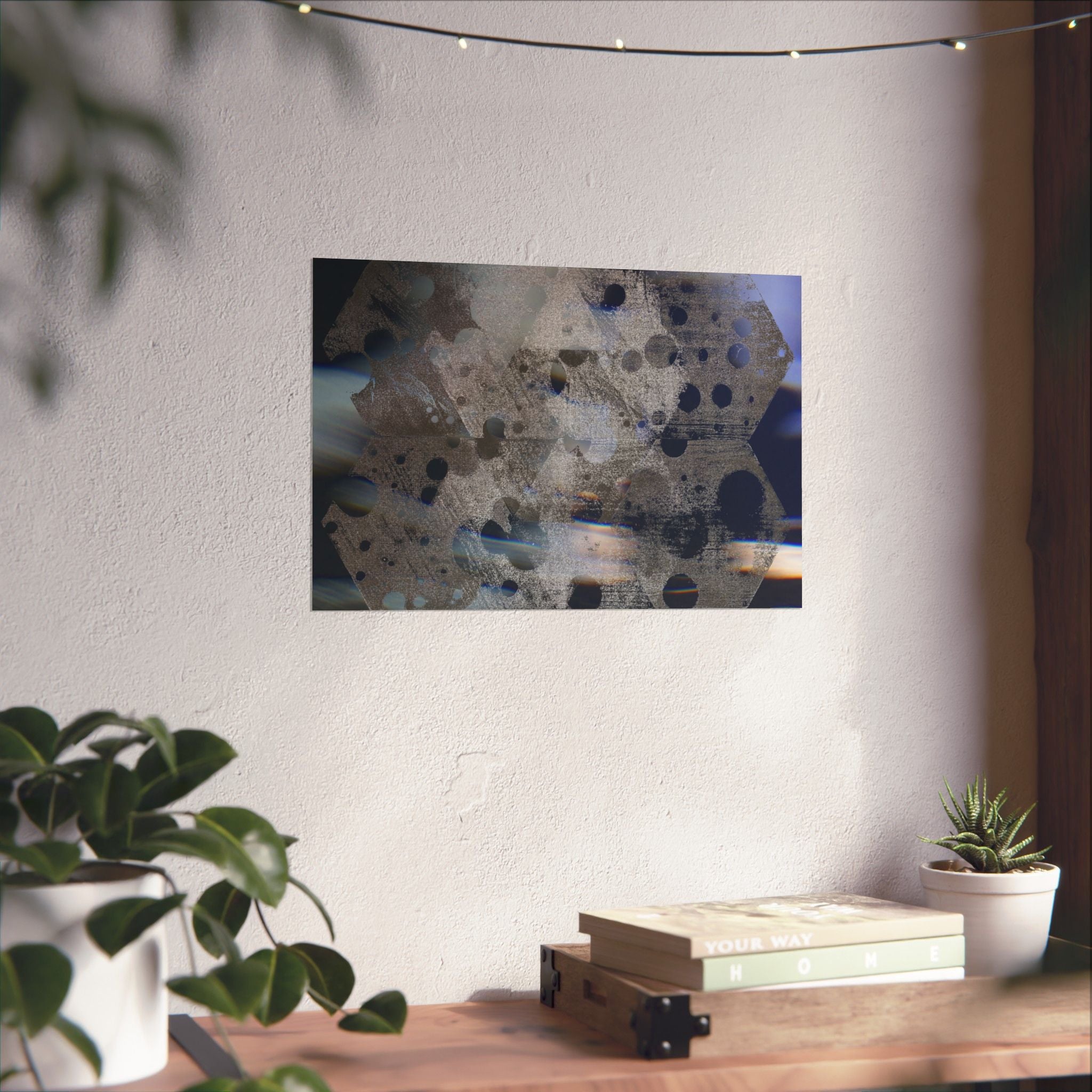 Abstract Hexagon Matte Poster — Modern Geometric Art Print