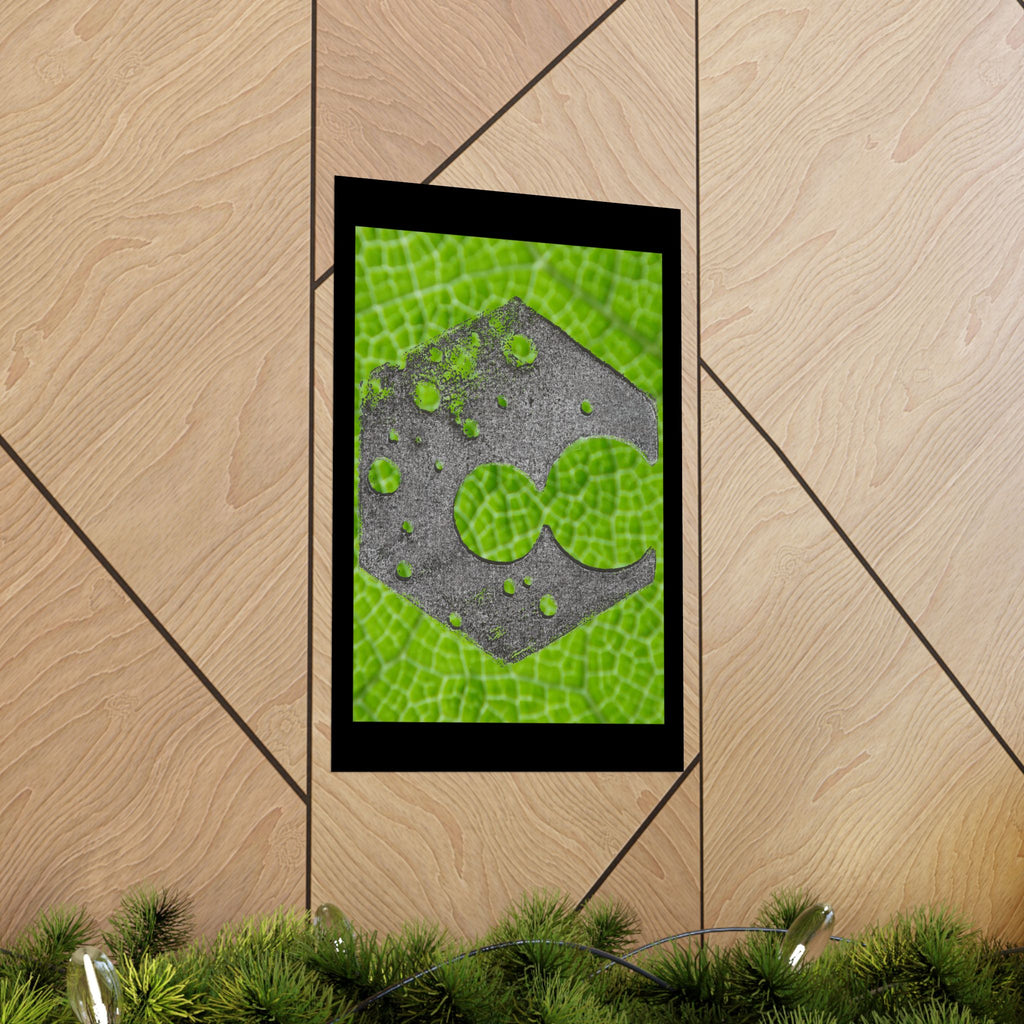 Hexagon Leaf Texture Matte Poster | Green Botanical Wall Art