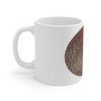 Botanical Veins Ceramic Mug — Rustic Leaf Vein Coffee Cup - no 49