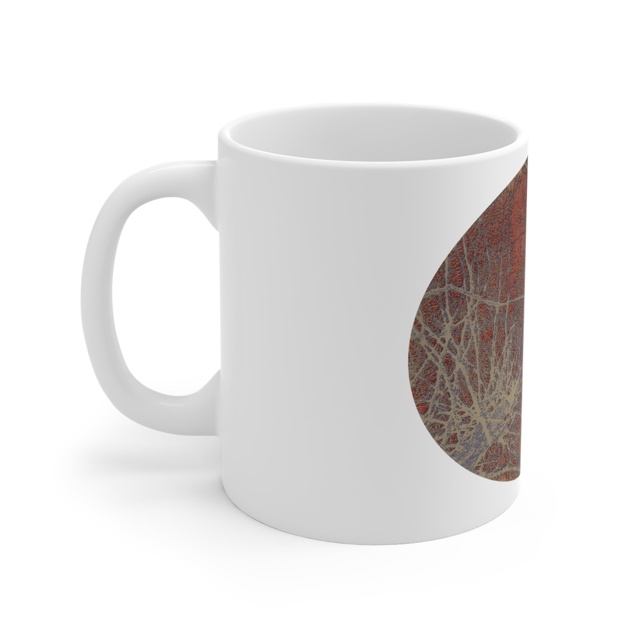 Botanical Veins Ceramic Mug — Rustic Leaf Vein Coffee Cup - no 49