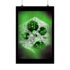 Abstract Green Hexagon Art Poster — Matte Vertical Wall Print