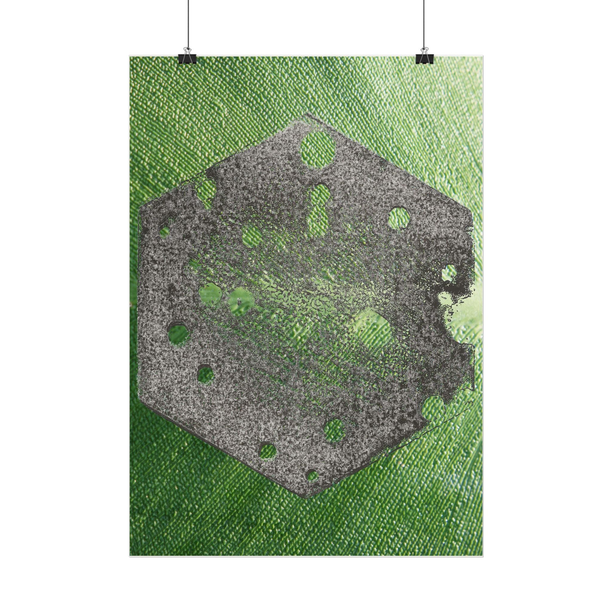 Green Texture Hexagon Poster | Vertical Poster