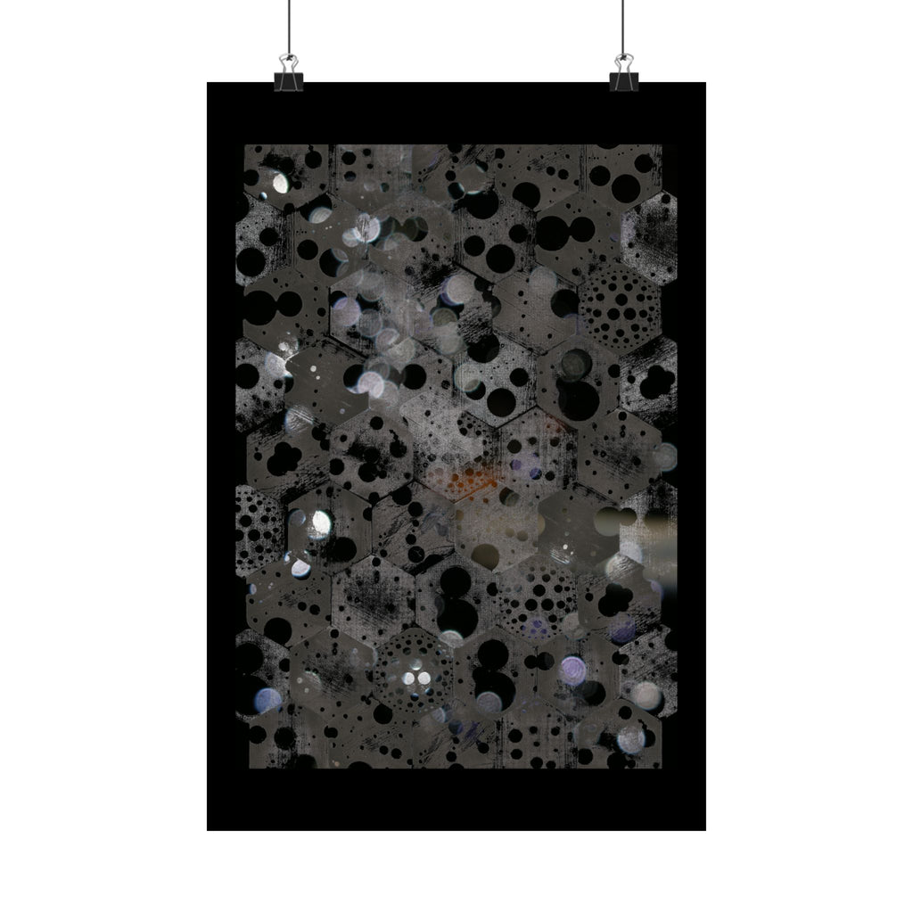 Abstract Black Bubble Matte Poster — Modern Geometric Wall Art