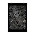 Abstract Black Bubble Matte Poster — Modern Geometric Wall Art