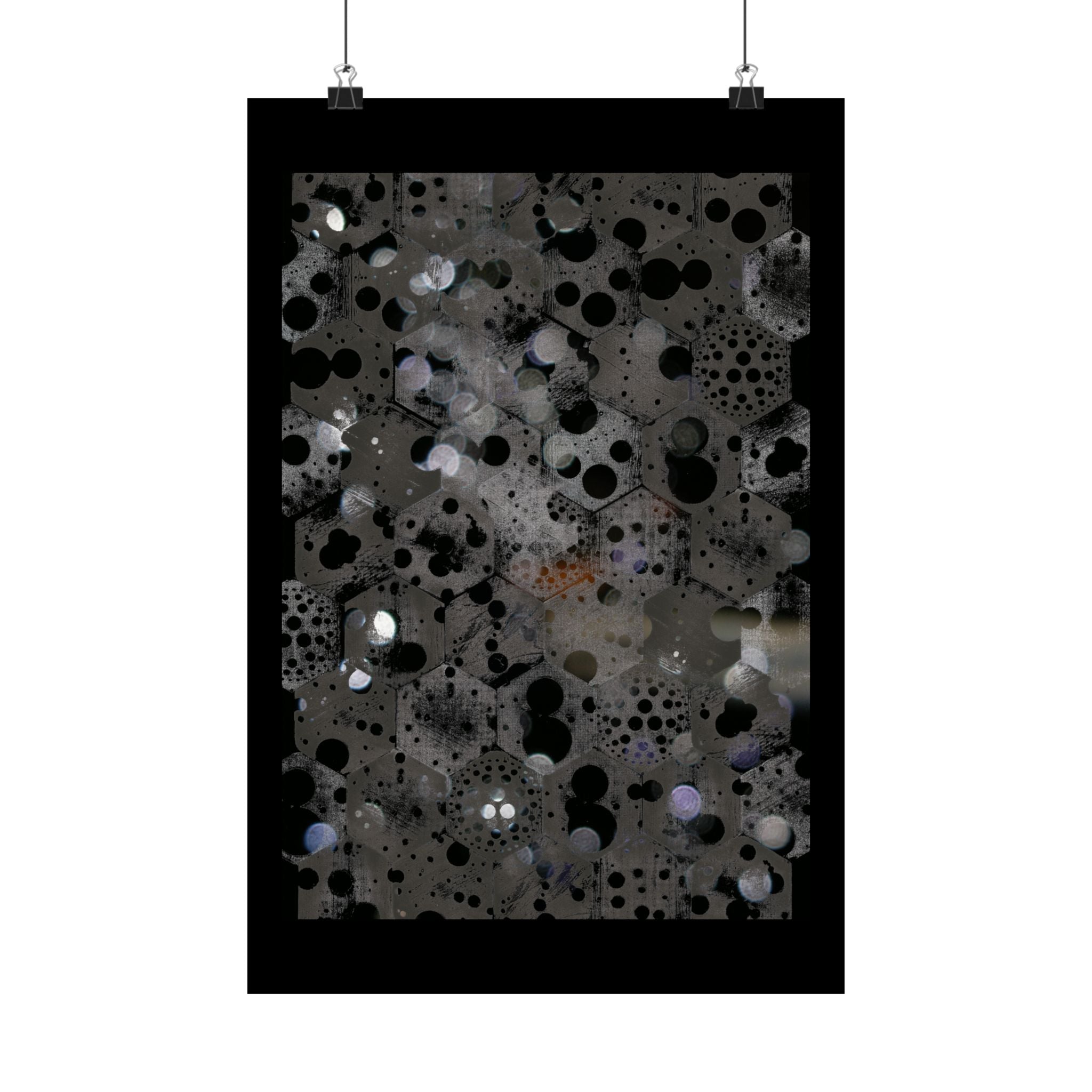 Abstract Black Bubble Matte Poster — Modern Geometric Wall Art
