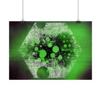Abstract Neon Green Geometric Poster — Horizontal Art Print