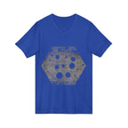 Hex Moon Graphic Tee Design Hex11 — Distressed Space Cheese Vintage Astronomy V-Neck T-Shirt