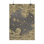 Vertical Poster — Abstract Metallic Stone Texture Vertical Art Print