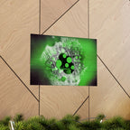Abstract Neon Green Geometric Matte Poster — Modern Sci‑Fi Wall Art