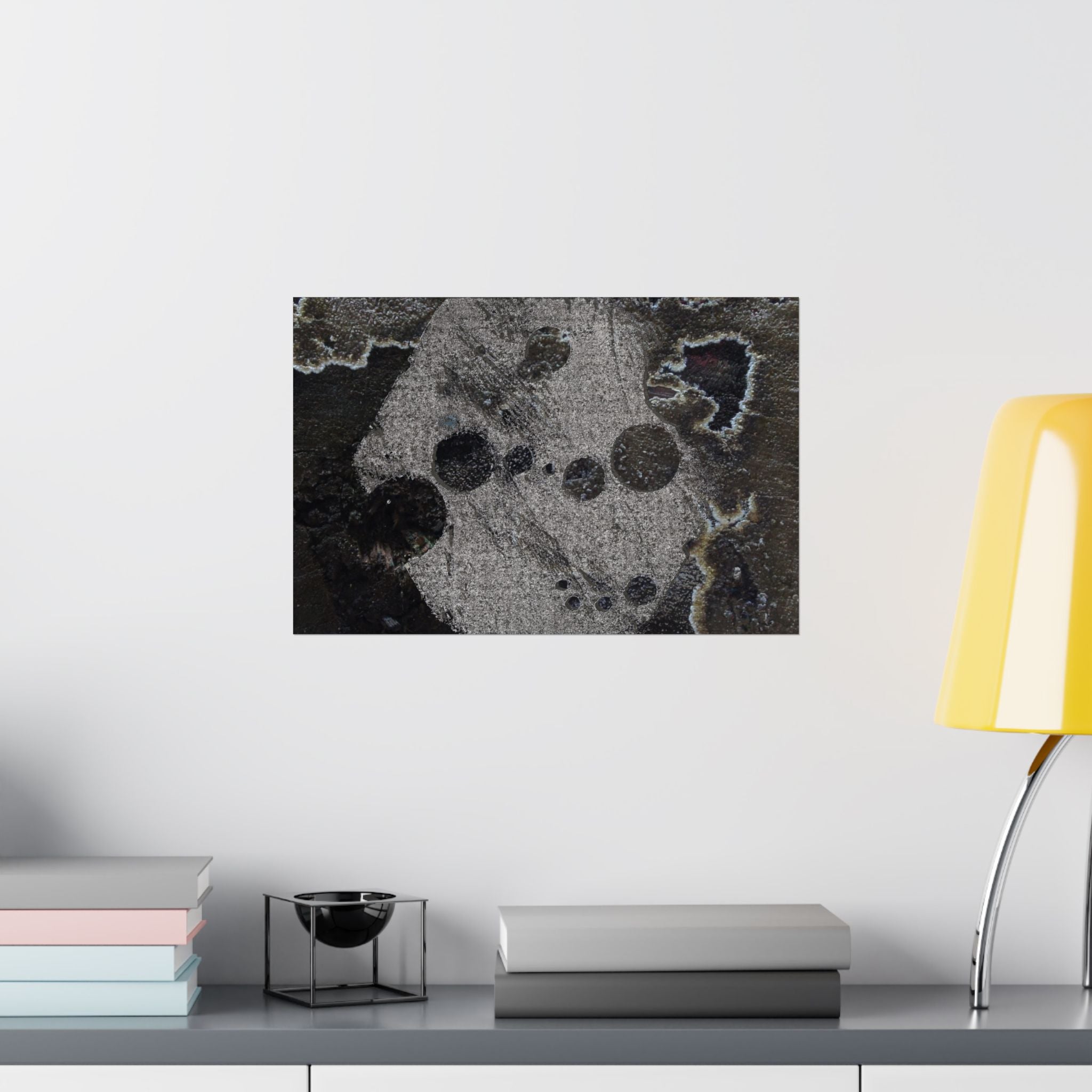 Abstracte grunge matte poster — Donkere textuur horizontale muurdecoratie 