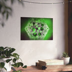 Abstract Green Hexagon Matte Poster — Modern Sci‑Fi Wall Art
