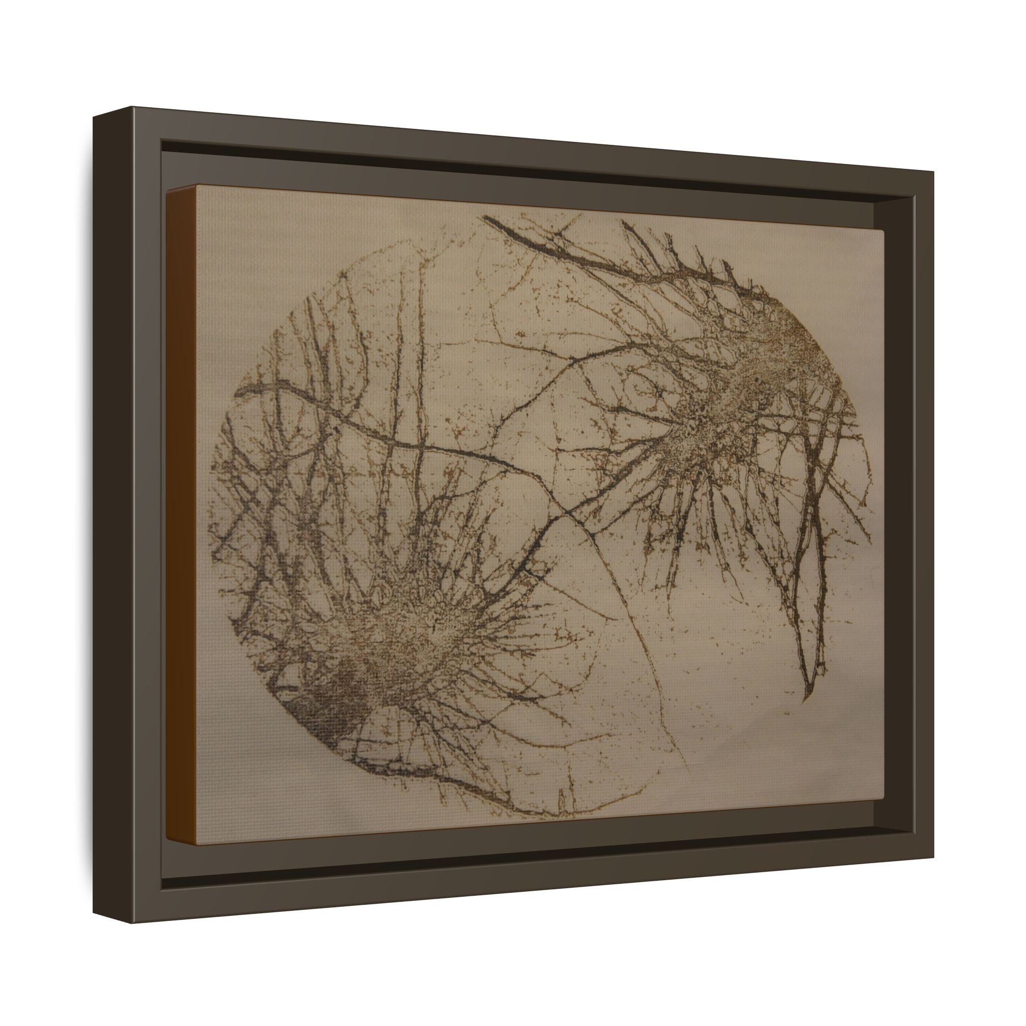 Framed Matte Canvas Art, no 24 — Twin Tree Wood-Carving Reproduction (Black Marlin & Arrowtown)