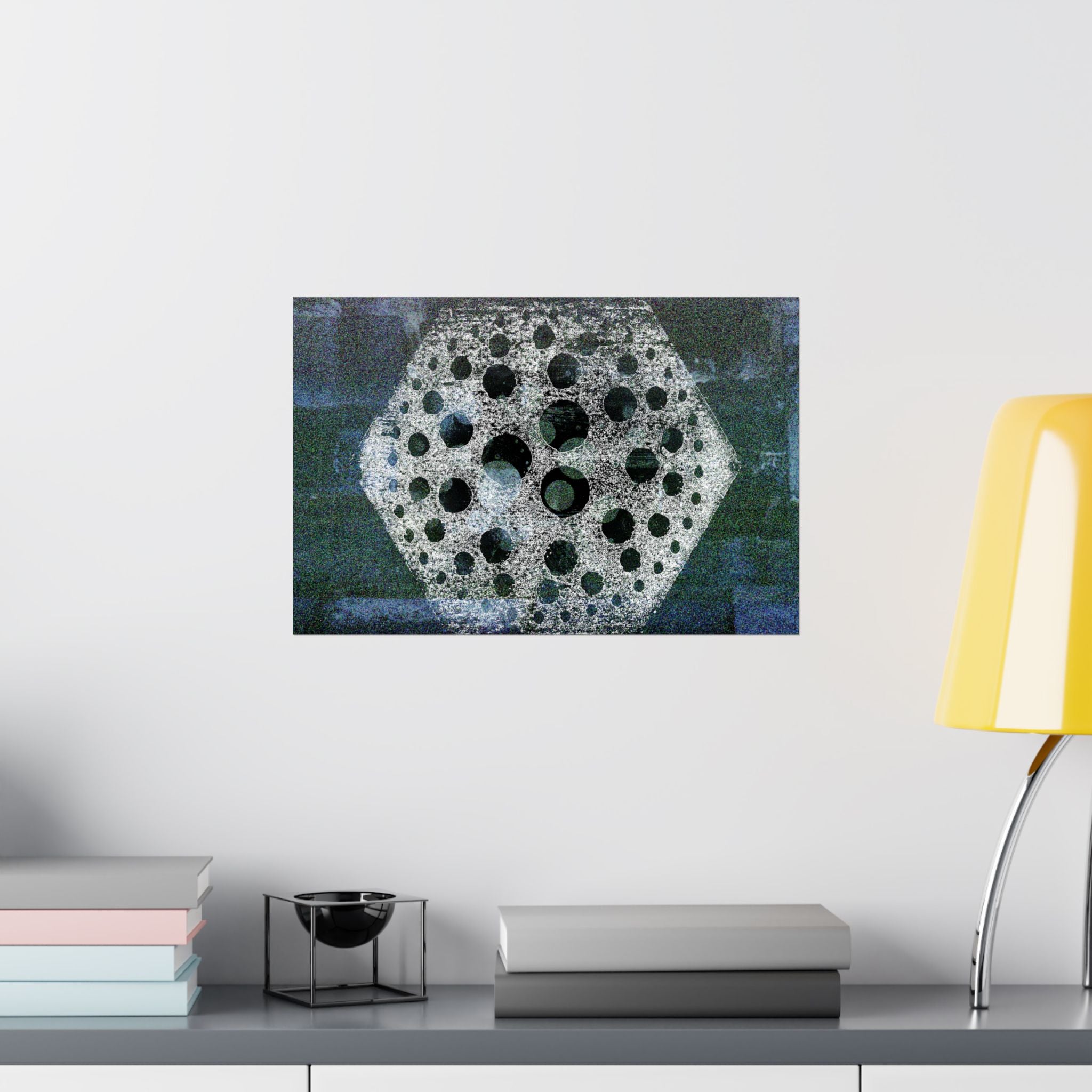 Abstract Geometric Hexagon Poster — Matte Horizontal Wall Art