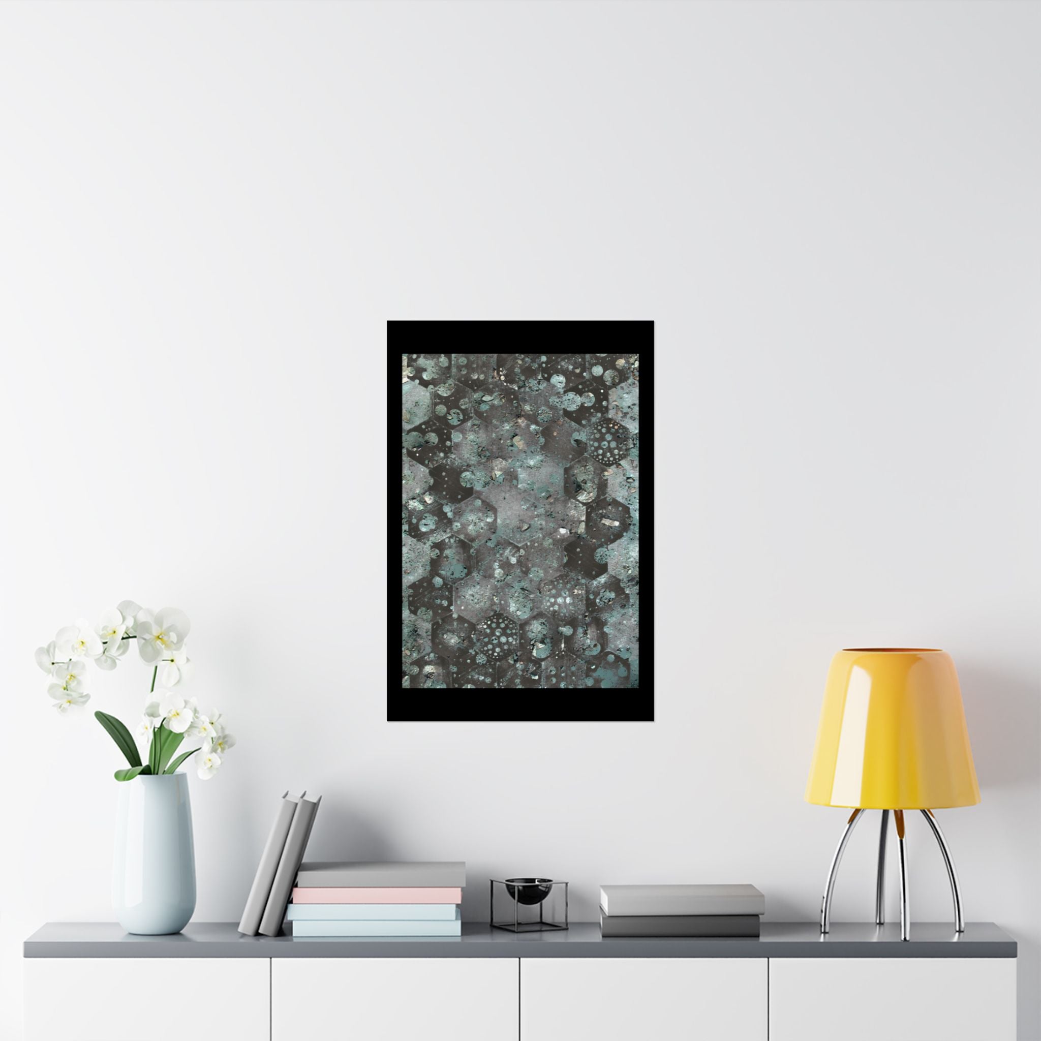 Abstract Geometric Hex Pattern Matte Poster