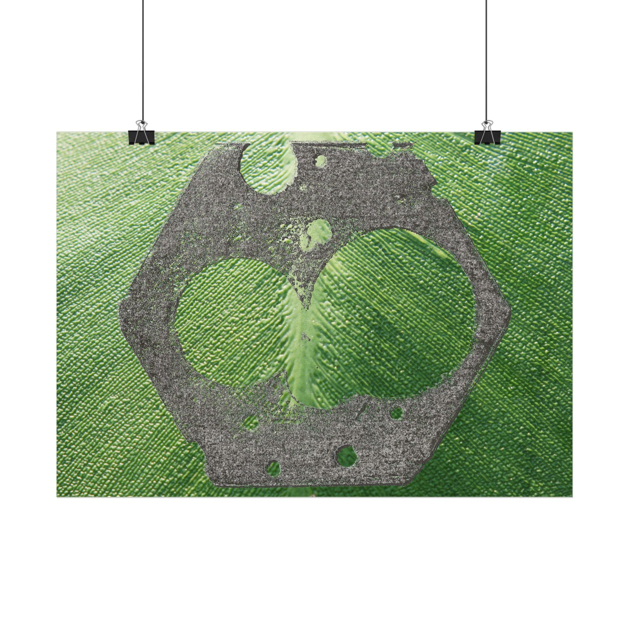 Groene abstracte cirkelkunst horizontale poster | Moderne geometrische wanddecoratie 