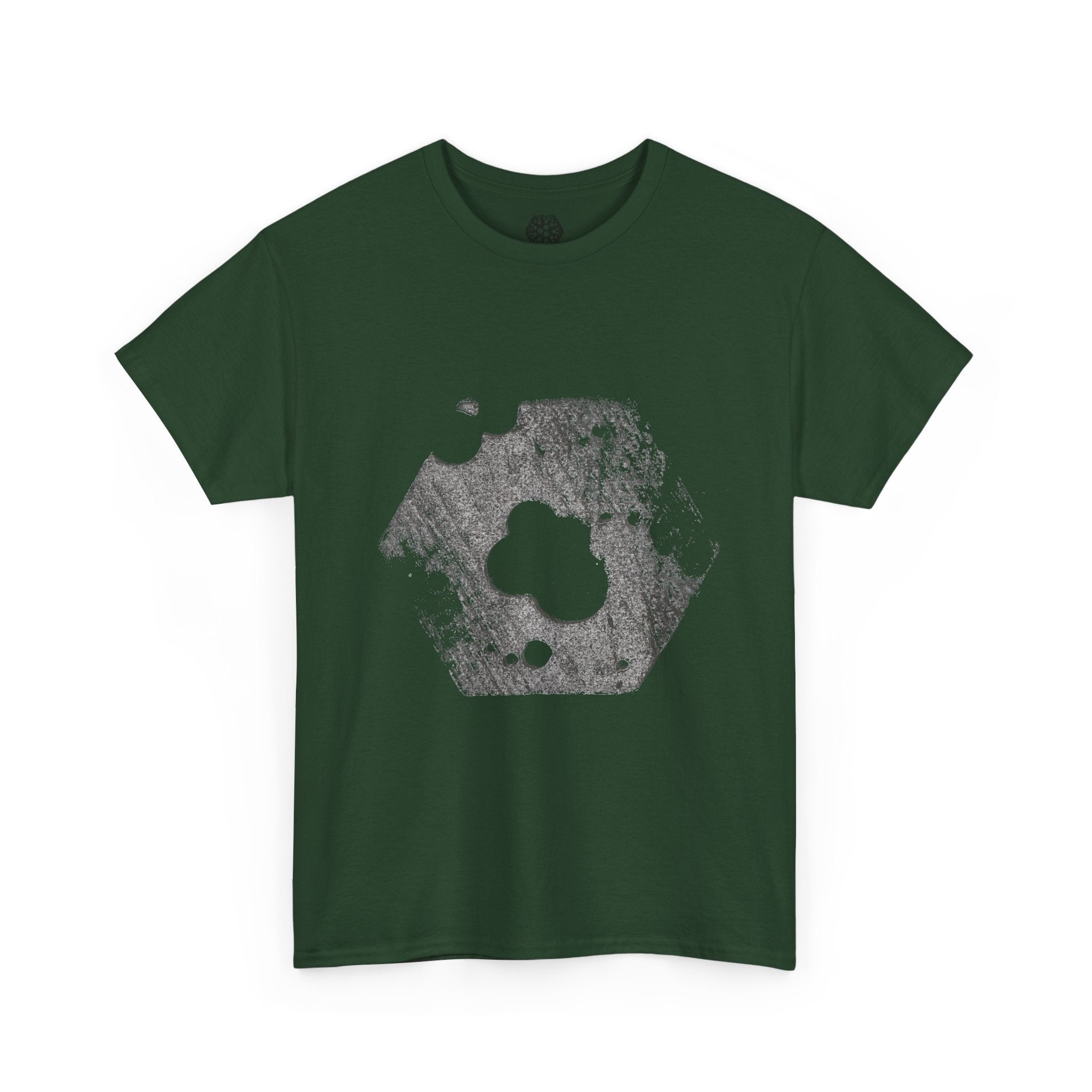 Hexagon Circles Graphic Tee — Digital Manual Print Art