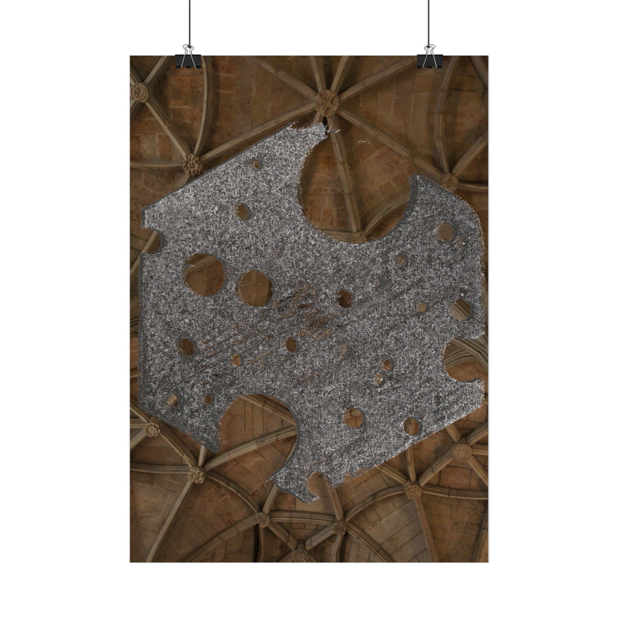 Gothic Metal Shield Poster — Medieval Architecture Wall Art
