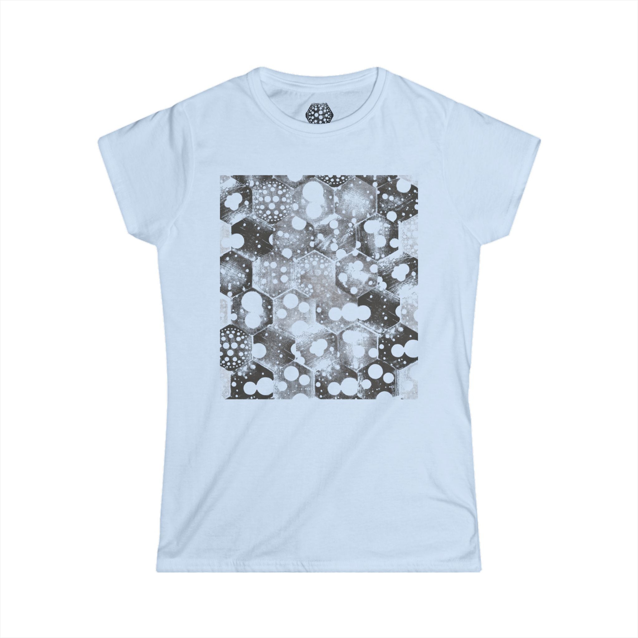 Damesshirt — Monochroom abstract bubbelprint shirt 