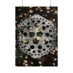 Geometric Hexagon Bubble Art Poster — Abstract Floral Light Vibes