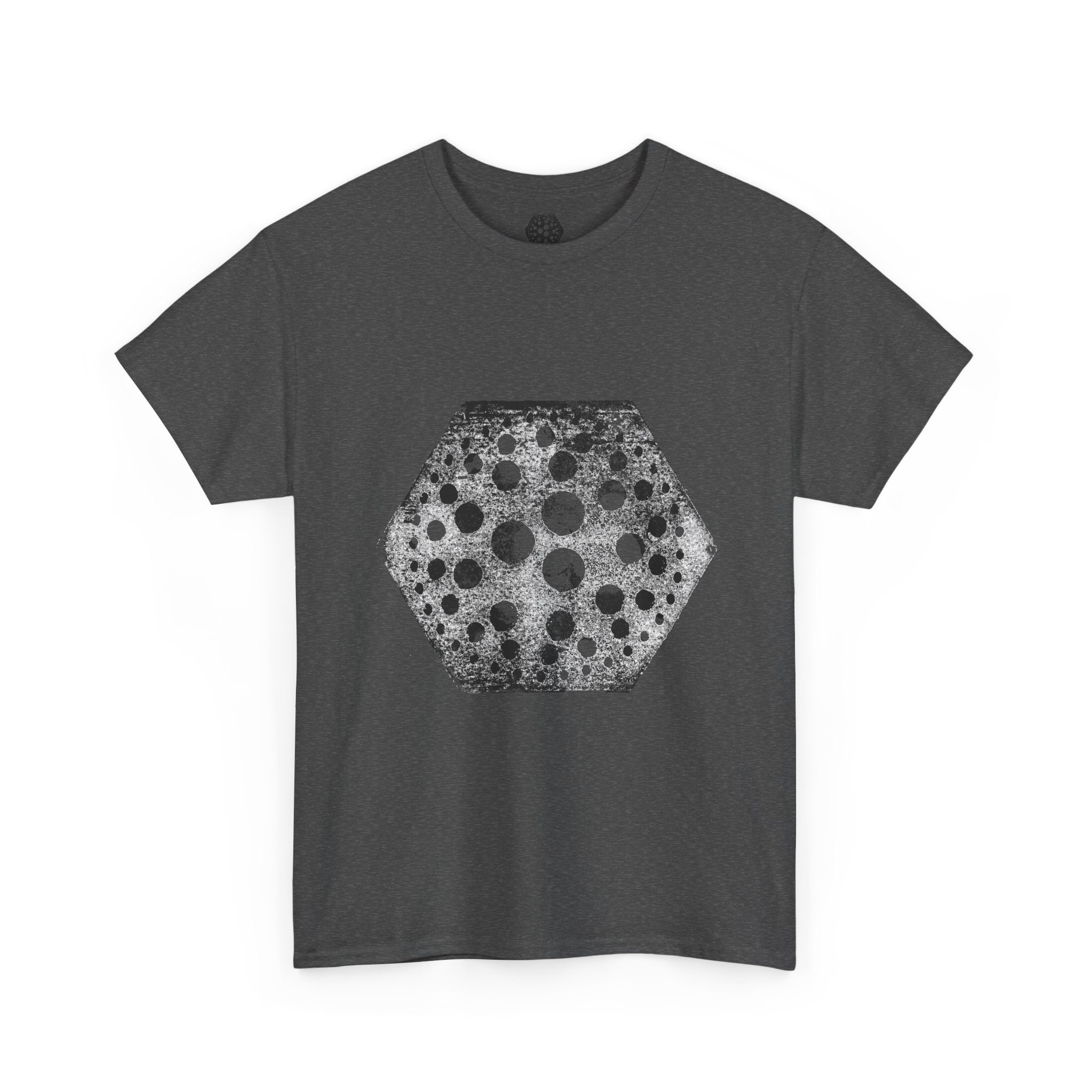 Hex Moon Graphic Tee — Distressed Space Cheese Vintage Astronomy T-Shirt