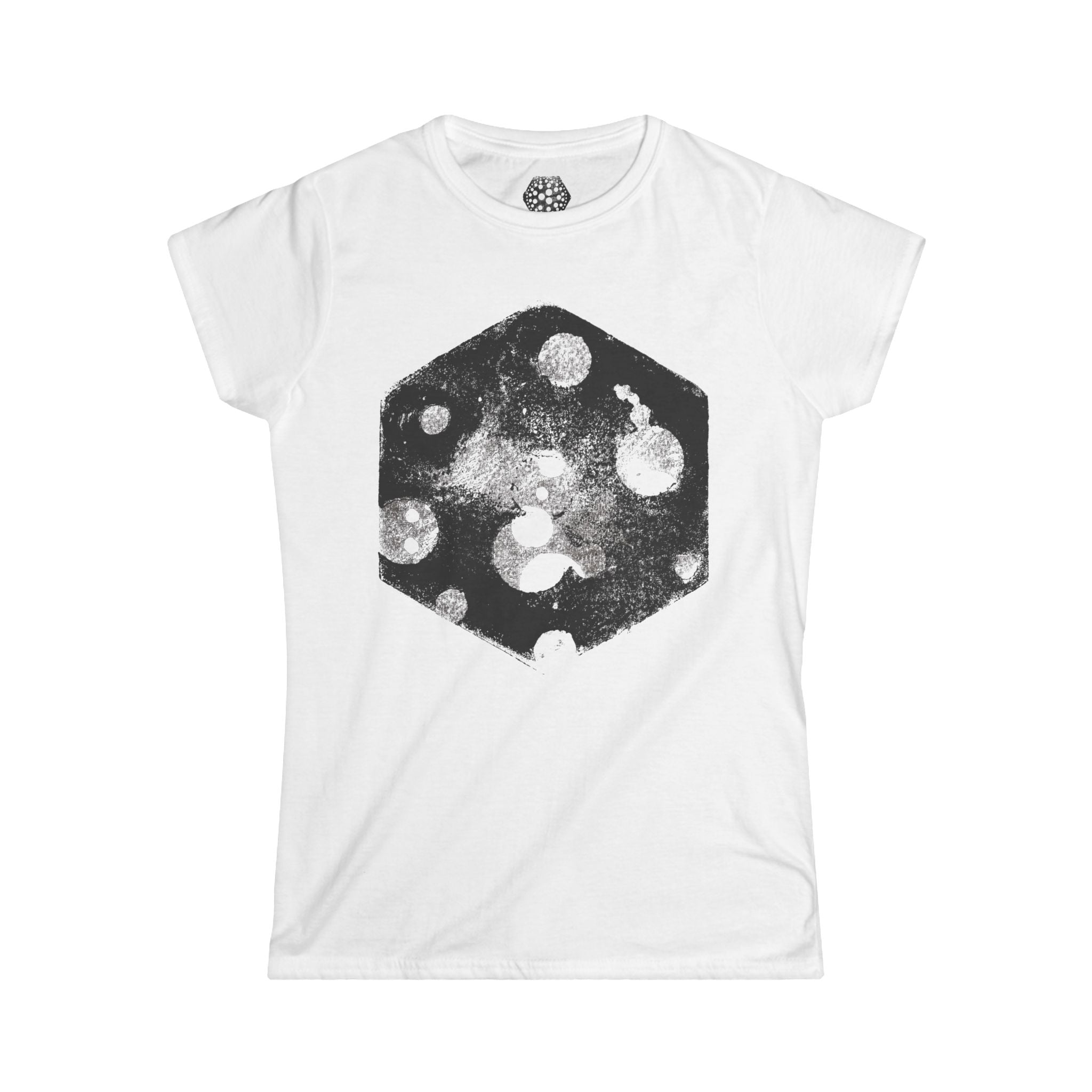Hex Moon Graphic Tee — Minimalistisch hemels T-shirt voor dames 