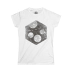 Women's Tee — Vintage Space Hexagon Moon Graphic