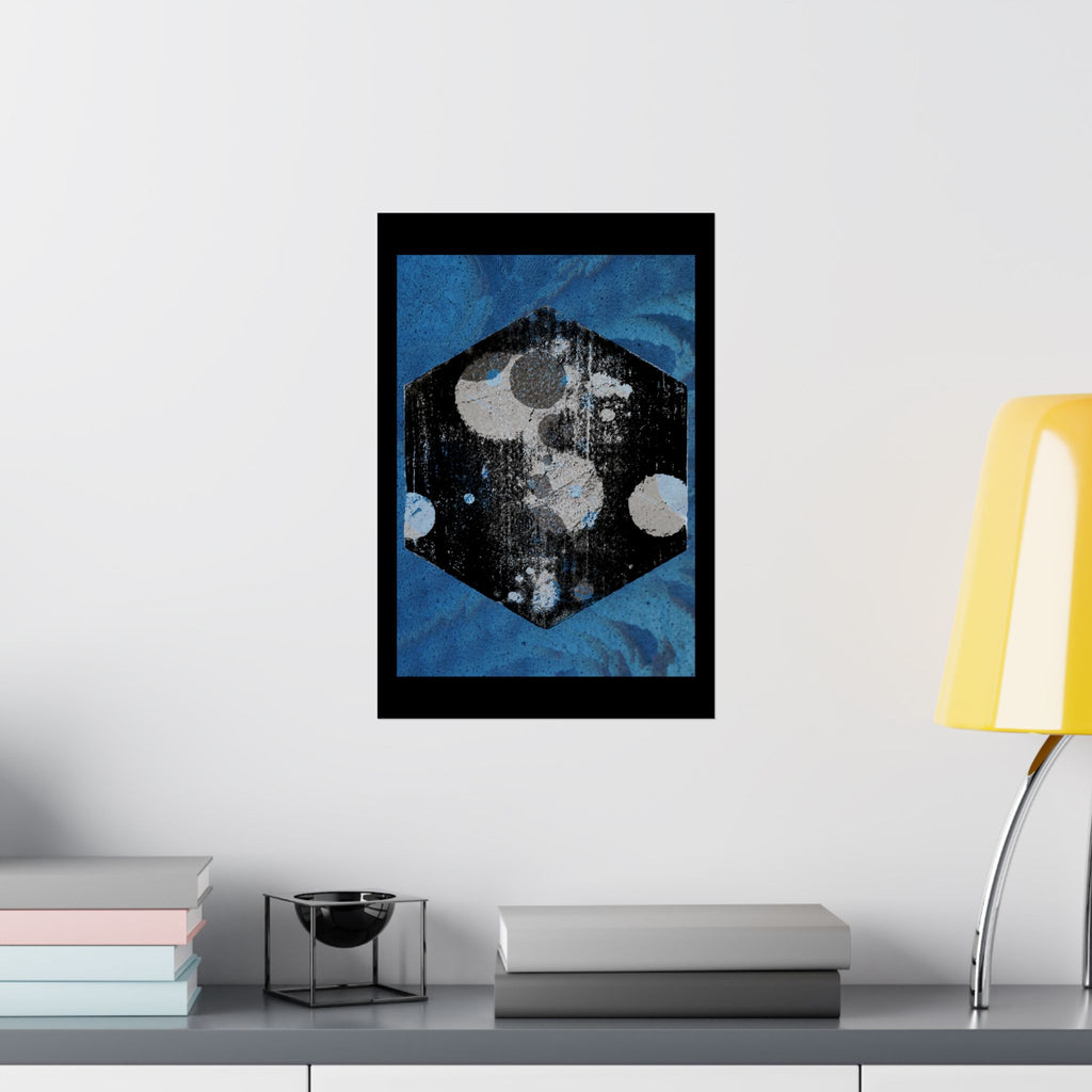 Abstract Cosmic Hex Poster — Matte Vertical Wall Art