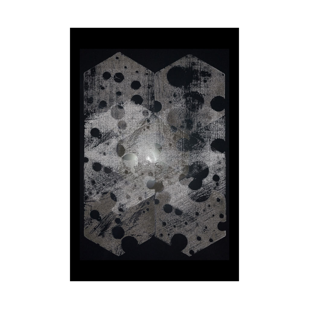 Abstract Geometric Dot Matte Poster — Monochrome Hex Pattern Wall Art