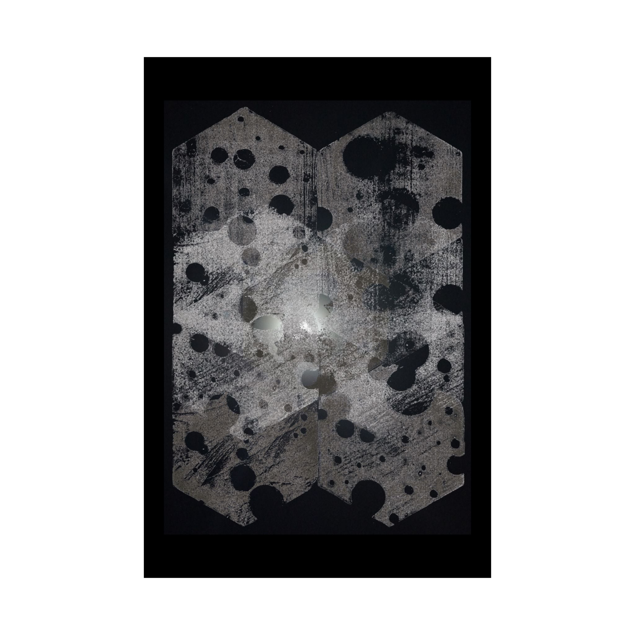 Abstract Geometric Dot Matte Poster — Monochrome Hex Pattern Wall Art