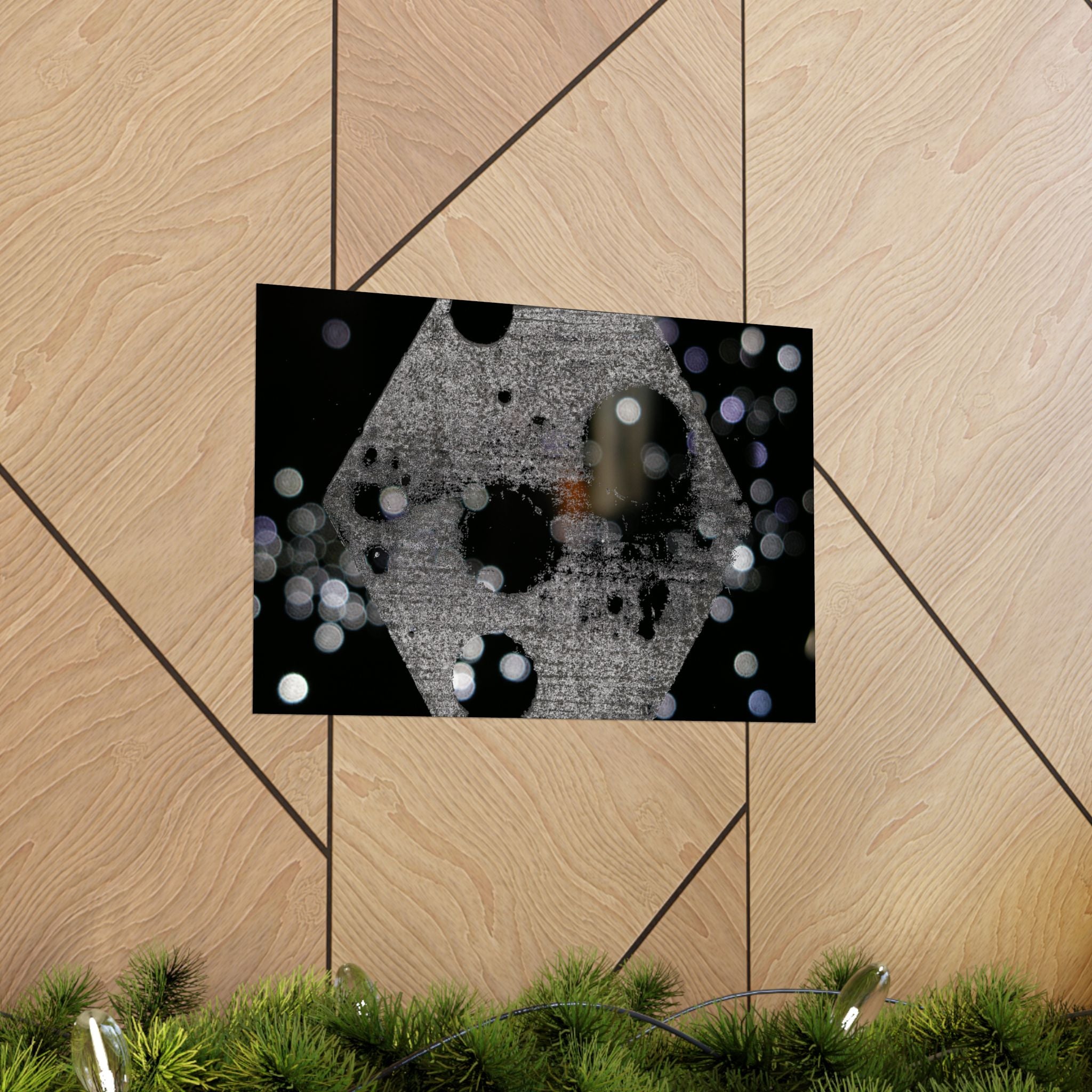 Night Lights Abstract Hexagon Bokeh Matte Poster