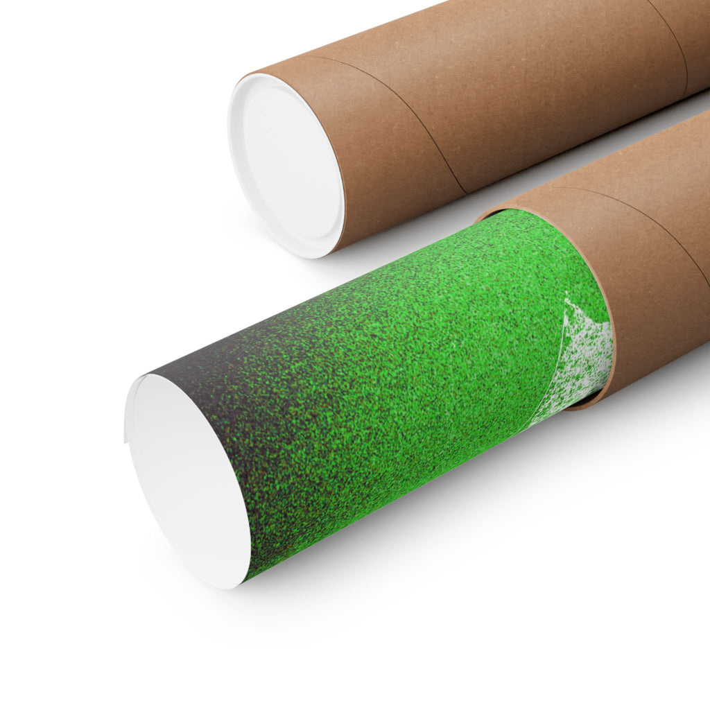 Abstract Green Bubble Matte Poster — Horizontal Modern Art Print