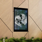 Abstract Moon Phase Matte Poster — Dark Blue Textured Wall Art