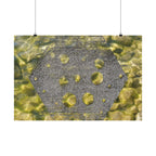 Abstracte geode matte horizontale poster — Gele kristaltextuur wanddecoratie 