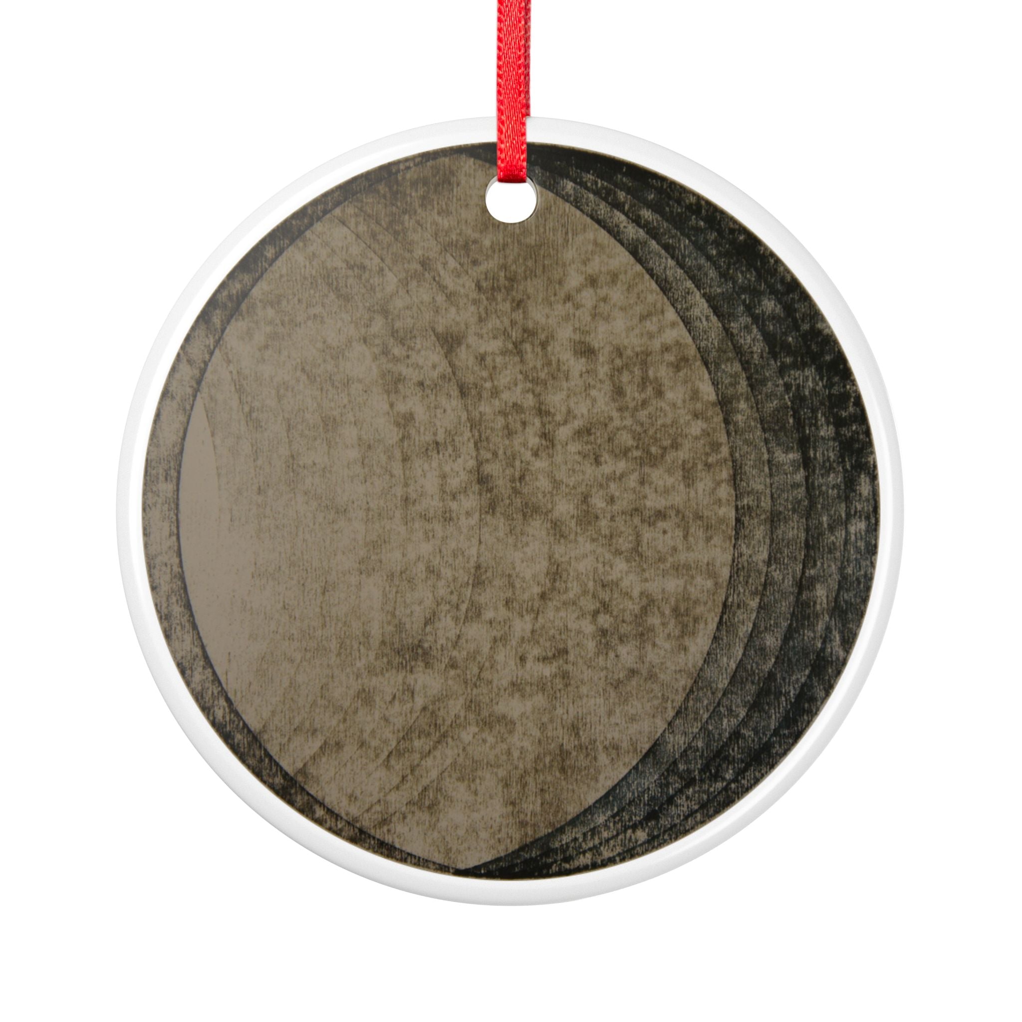 Vintage Moon Phase Ceramic Ornament — Rustic Lunar Holiday Decoration