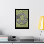 Mossy Stone Crest Poster — Matte Vertical Wall Art