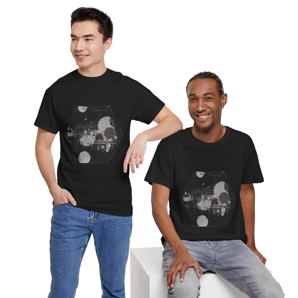 Hex Moon Graphic Tee — Distressed Space Cheese Vintage Astronomy T-Shirt