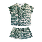 Tie-Dye Fern Women's Pajama Set — Short Sleeve Top & Shorts Loungewear