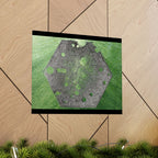Groene zeshoekige abstracte matte horizontale poster | Geometrische abstracte kunst 